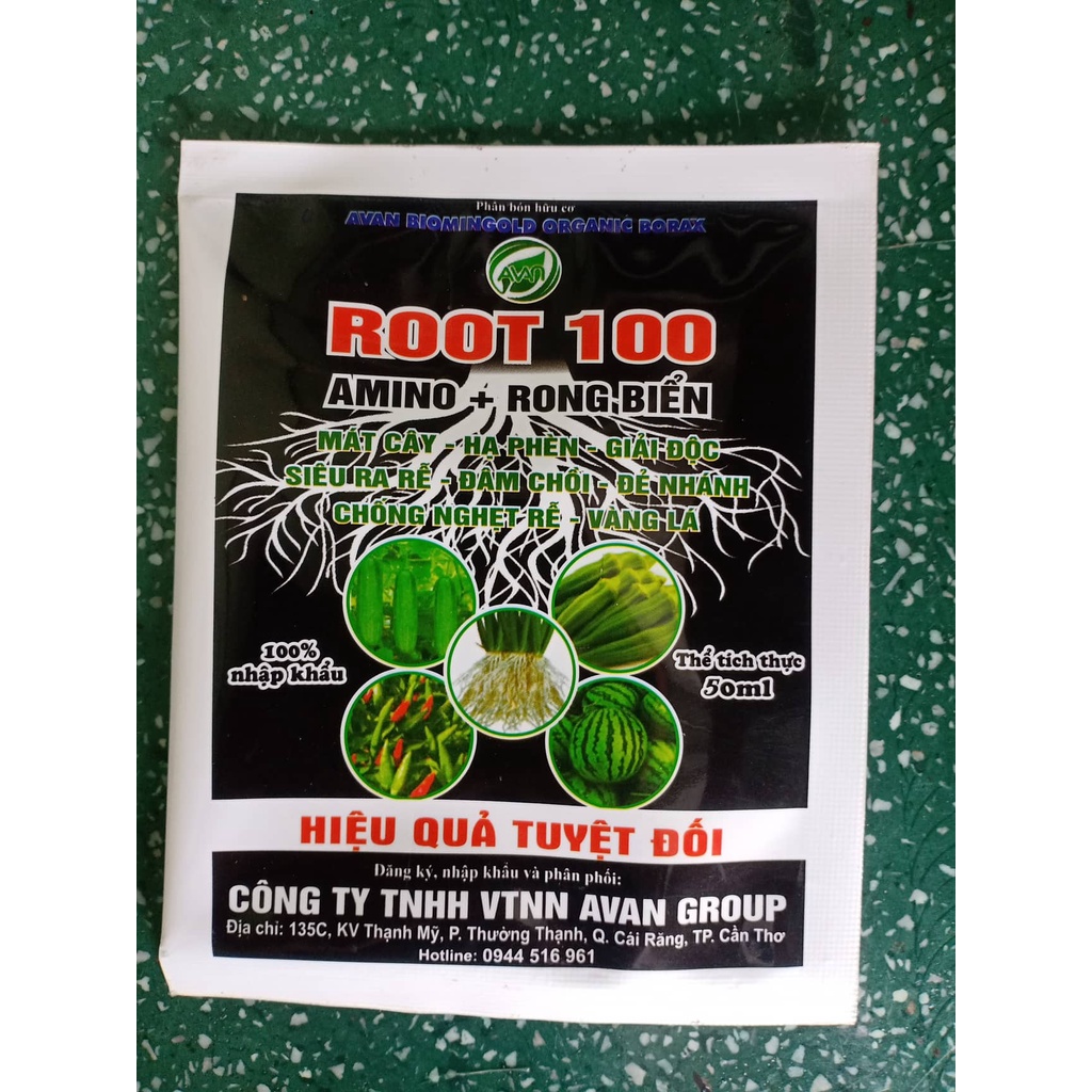 Phân Bón Lá Root 100 Amino + Rong Biển 50ML - Kích Ra Rễ Cực Mạnh - Đâm chồi, Xanh Lá, Dày Lá