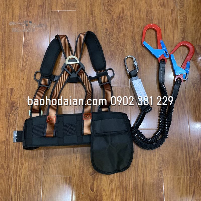 Dây an toàn bán thân Hàn Quốc kiểu Kujie 2 móc nhôm dây đàn hồi