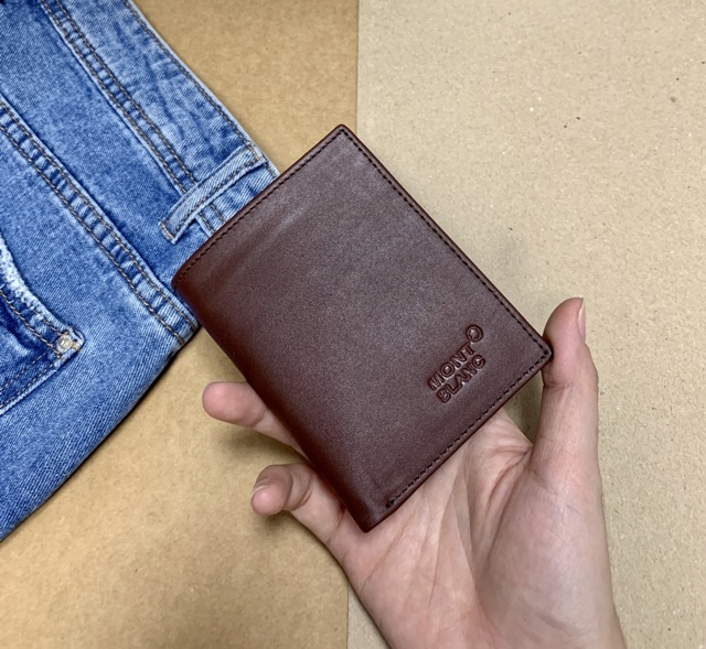 Ví da mini màu nâu