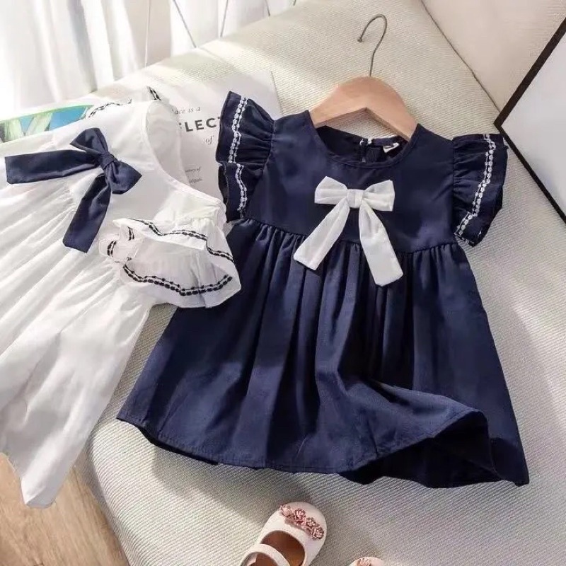 [ Hot SALE] Váy thô mềm cánh tiên nơ ngực cho bé gái chất liệu mềm mại, tiểu thư cho bé gái 10-25kg