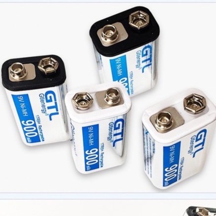 2 Pin Vuông 9v -Sạc lại - 900mAh +  Sạc Pin 6F22