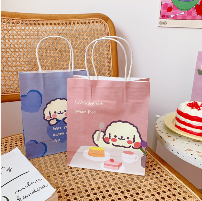 TÚI GIẤY HÌNH PHONG CÁCH HÀN QUỐC KRAFT  -  TÚI GIẤY HOẠT HÌNH - HÌNH ẢNH DỄ THƯƠNG, TÚI ĐỰNG QUÀ TẶNG A213