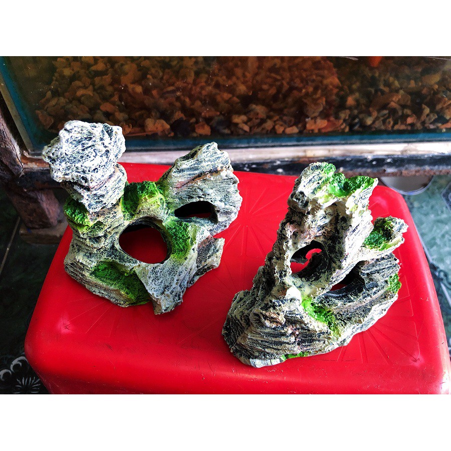 CẢNH NÚI HANG TRANG TRÍ HỒ CÁ NON BỘ CAO 10CM