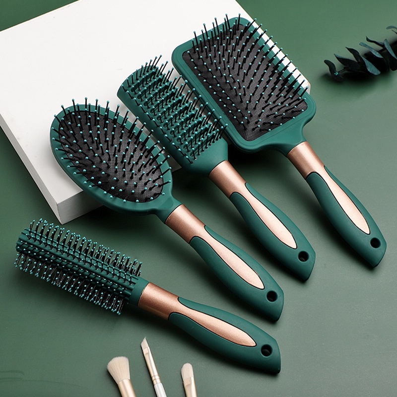 Bộ 3 Lược Chải Tóc Massage Túi Khí Màu Xanh Lá Đậm Thời Trang Cho Nữ