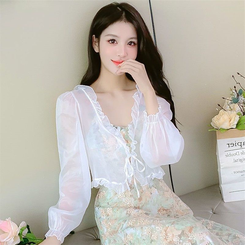 Áo Khoác Voan Mỏng Chống Nắng Dáng Ngắn Thời Trang Cho Nữ