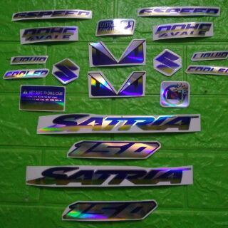 Bộ tem Satria Crôm phản quang New