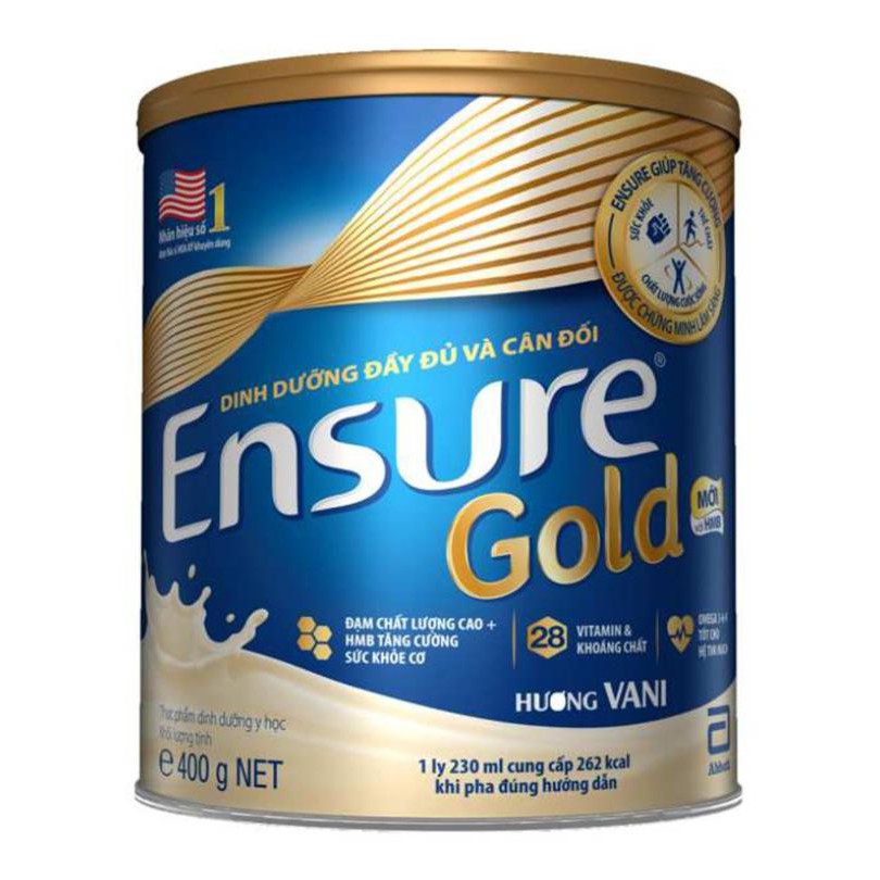 Sữa bột Ensure Gold Vani 400g. Date mới nhất T3/2022