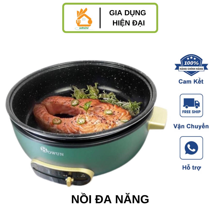 CHẢO LẨU ĐIỆN ĐA NĂNG VÂN ĐÁ HOA CƯƠNG 5L Sowun Sw6020