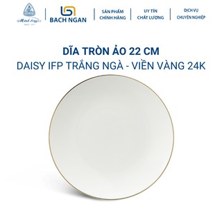 Dĩa tròn ảo minh long 22 cm daisy ifp chỉ vàng