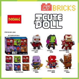 Lắp ráp cute doll các nhân vật siêu anh hùng iron man - star lord - spider man - deadpool - mr7801
