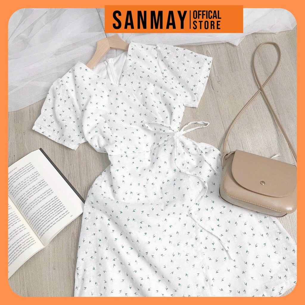 Váy Ngắn Công Sở SANMAY Đầm Hoa Nhí Vintage thiết kế liền nữ Hàn Quốc trẻ trung đi dự tiệc cưới, đi chơi đẹp VD033 | BigBuy360 - bigbuy360.vn