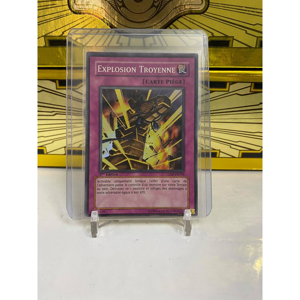 [ Dưa Hấu Yugioh ] Lá bài thẻ bài Trojan Blast - Super Rare Unlimited - Tặng bọc bài nhựa bảo quản