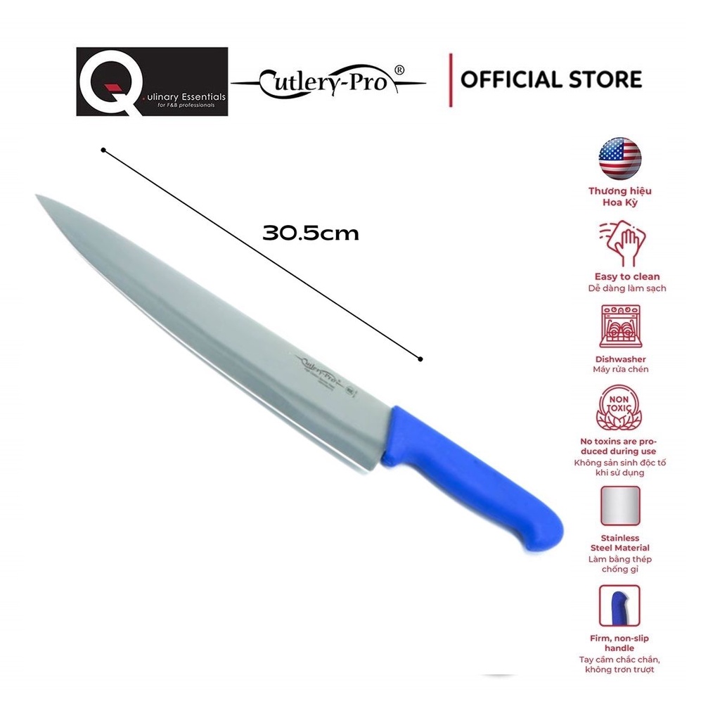 Dao Bếp Cutlery-Pro Cán Xanh Dương 305Mm