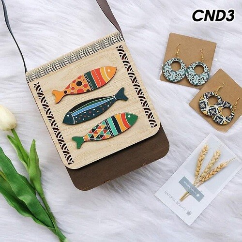 Túi Gỗ Nữ Vintage Đi Biển Đi Chơi - Quà Tặng Cho Nữ, Quà Sinh Nhật Tặng Nữ (Đặt Thêm Tag Để Khắc Tên Theo Yêu Cầu)