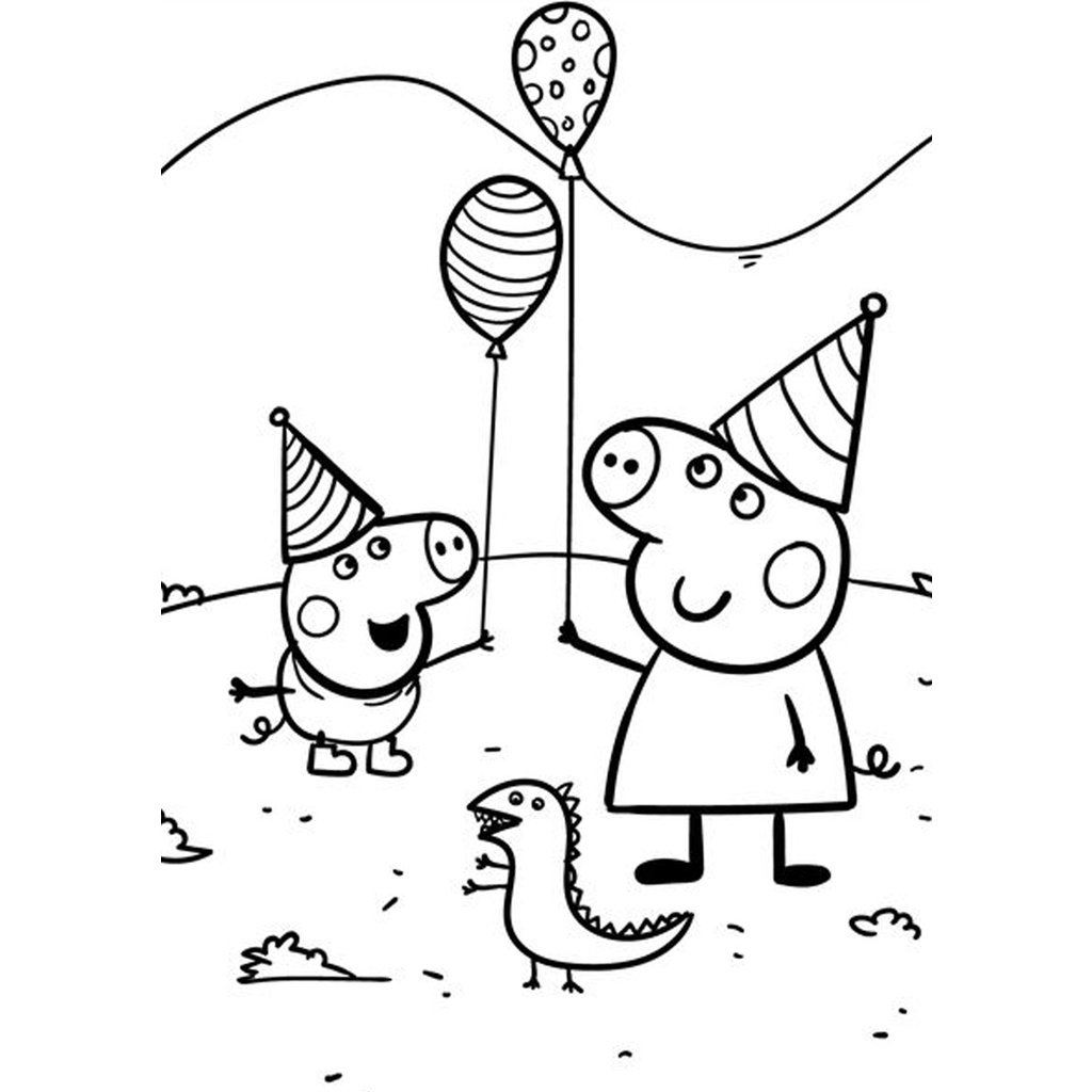 Bộ Tranh tô màu, màu nước PEPPA pig cho bé tập sáng tạo