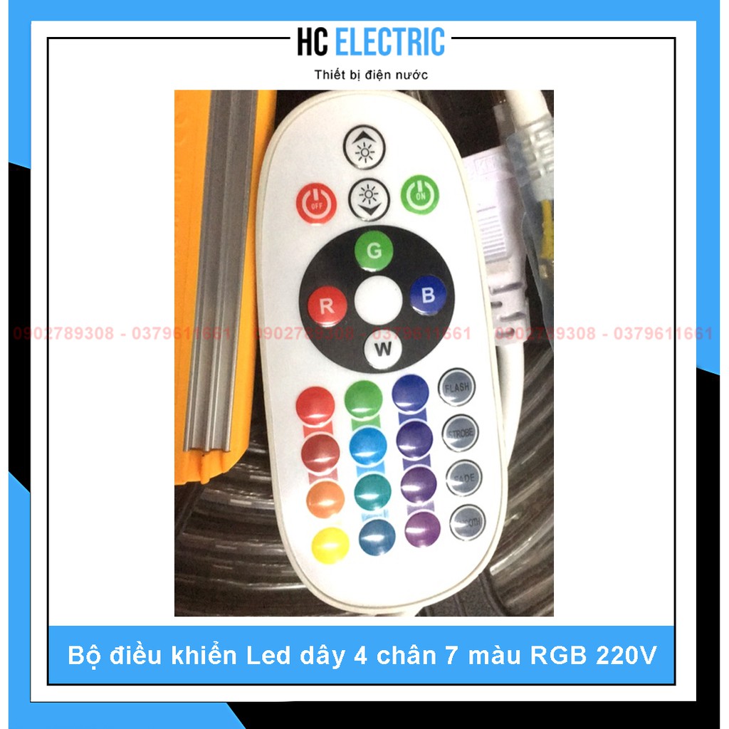 Bộ điều khiển Led dây 4 chân 7 màu RGB 220V(Chưa bao gồm Pin)