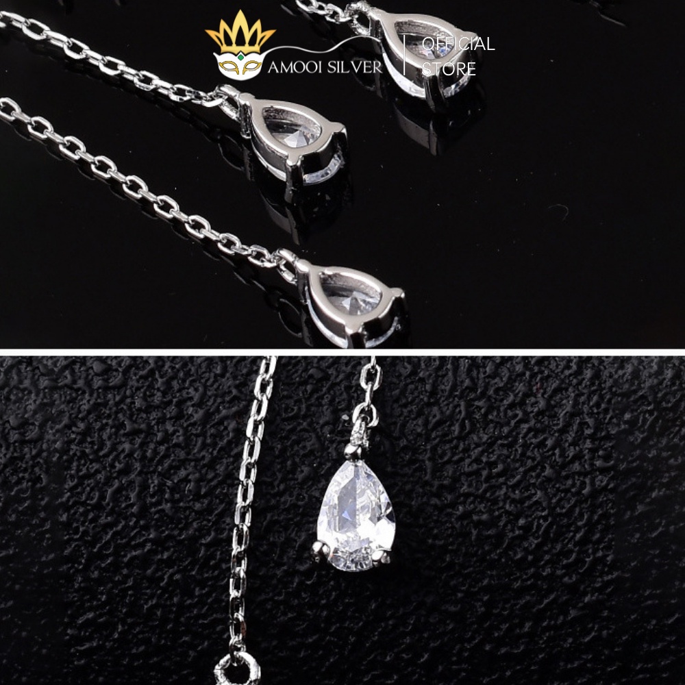 Bông Tai Bạc S925 Khuyên Vành Tai Mẫu Đôi Cánh Đính Đá Tua Rua - Amooi Silver AB74