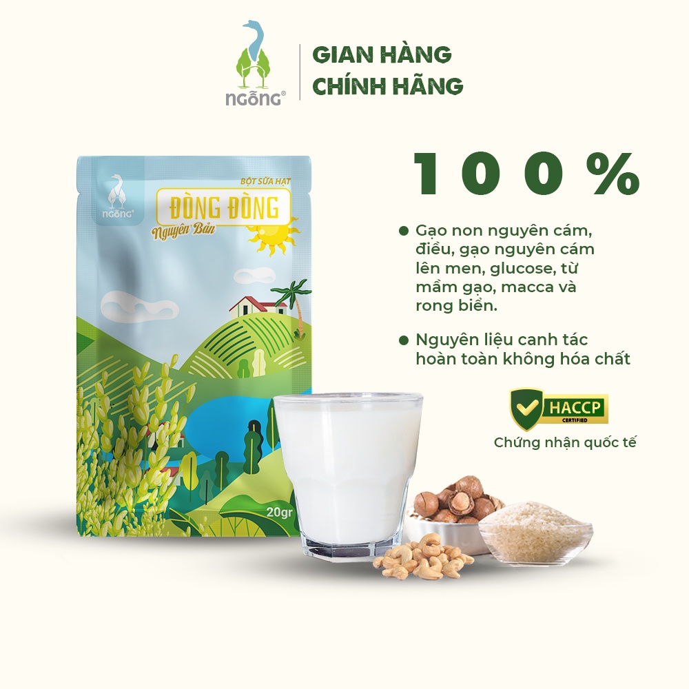 Bột sữa hạt dinh dưỡng Đòng Đòng thơm ngon tự nhiên 20gr