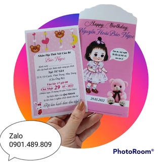 🌲SHOP UY TÍN🌲Combo 100 thiệp sinh nhật cho bé gái, mẫu ảnh thật như hình, siêu cưng