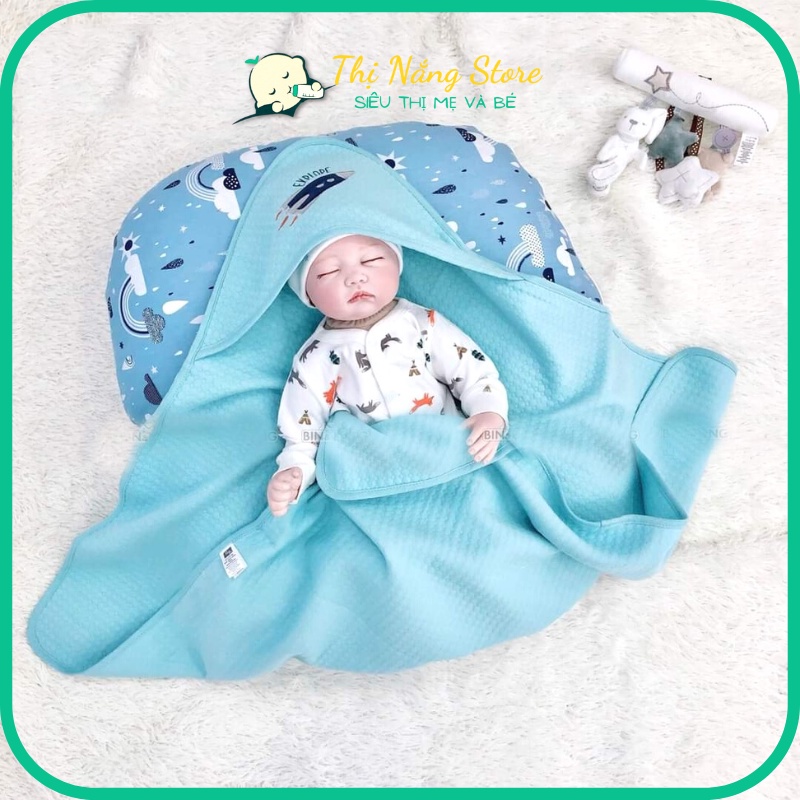 CHĂN Ủ CHOÀNG BEBE COMFORT- HUDSON BABY, Chăn Ủ Trần Bông Cho Bé Sơ Sinh Cao Cấp, Khăn Ngủ Có Mũ Thị Nắng store
