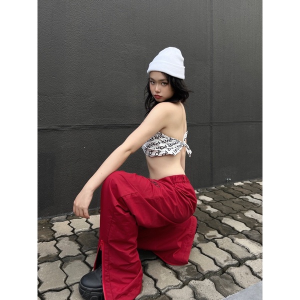QUẦN DÙ UNISEX LOGO ZIPPER PANTS