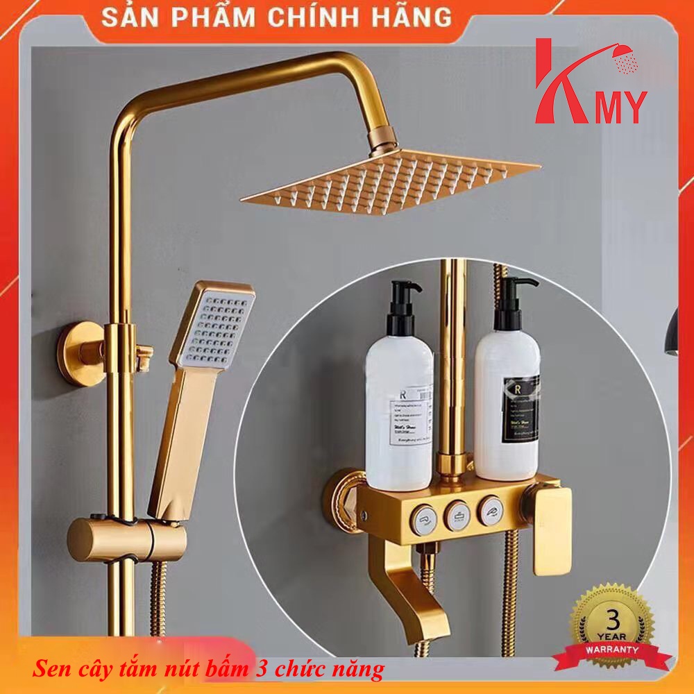 SEN CÂY TẮM NÓNG LẠNH NÚT BẤM VÀNG KMY - TB5801G