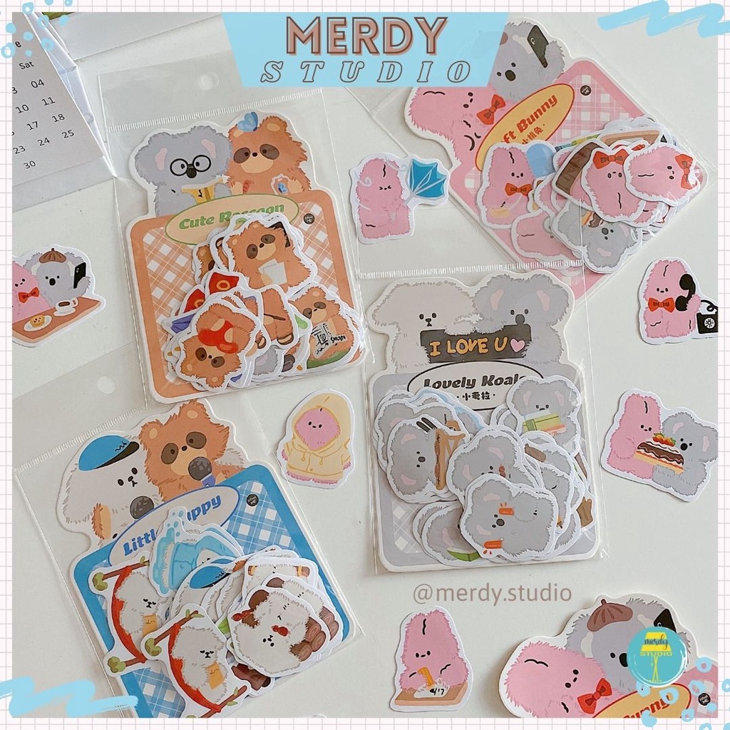 Túi 40 tấm sticker cute size to Lovely Animal