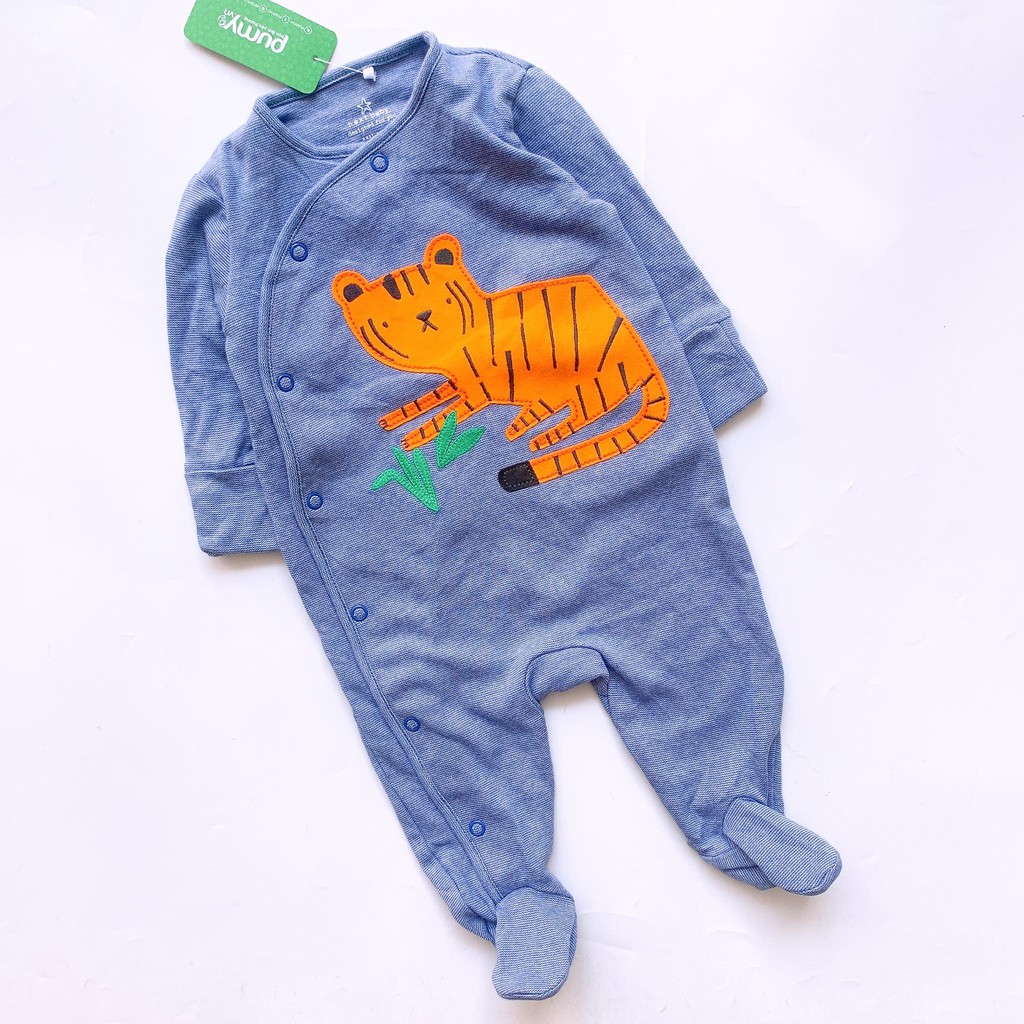 Sleepsuit Xuất Xịn Họa Tiết Xanh Hổ Cho Bé