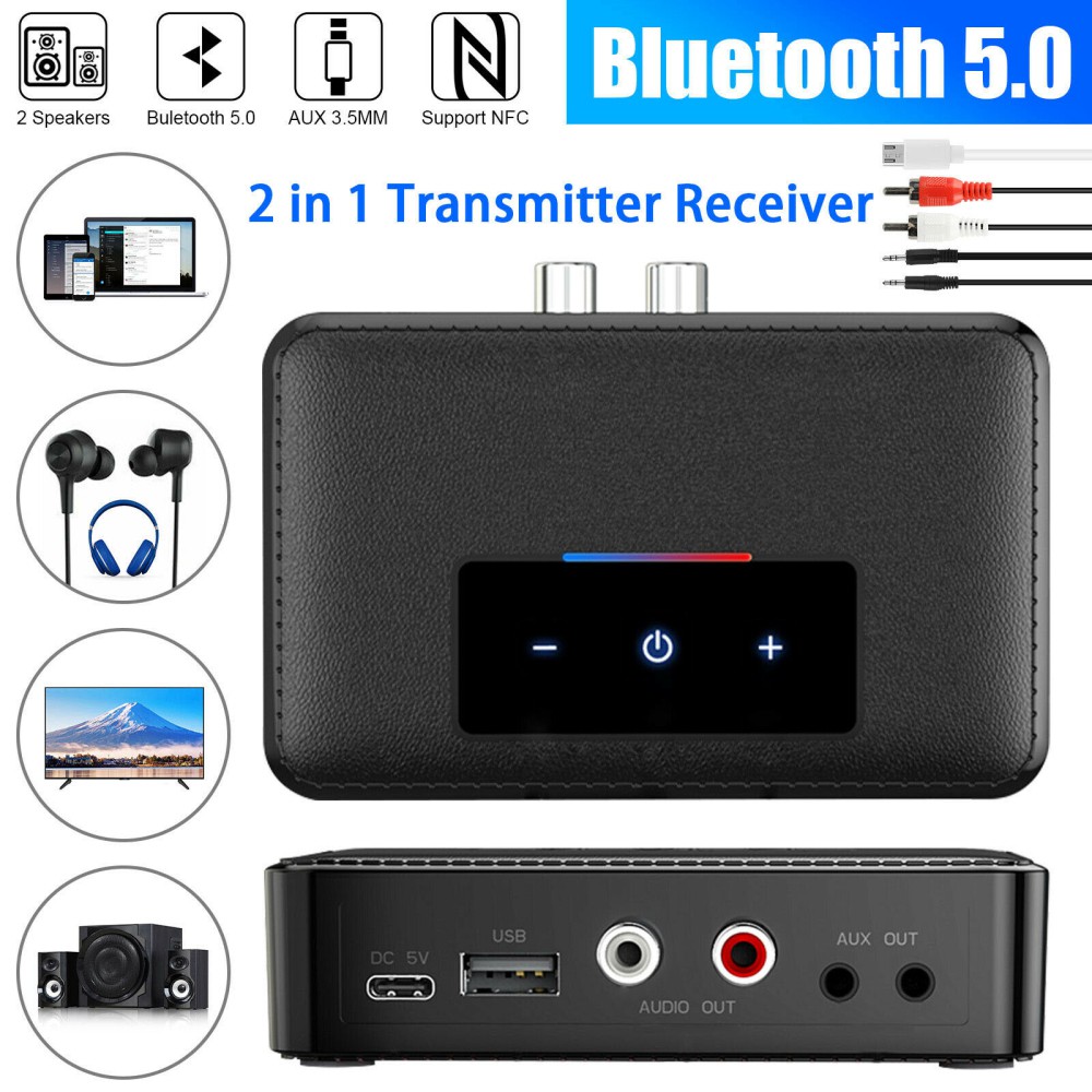 Bộ Thu Phát Âm Thanh Bluetooth 5.0 Không Dây Aux Nfc Sang 2 Rca (Muago)