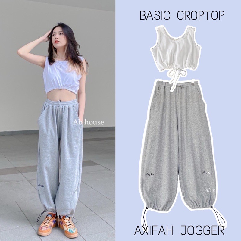 Quần Jogger Nhung Dây Rút AXIFAH Unisex (Ảnh Thật/Có Sẵn)