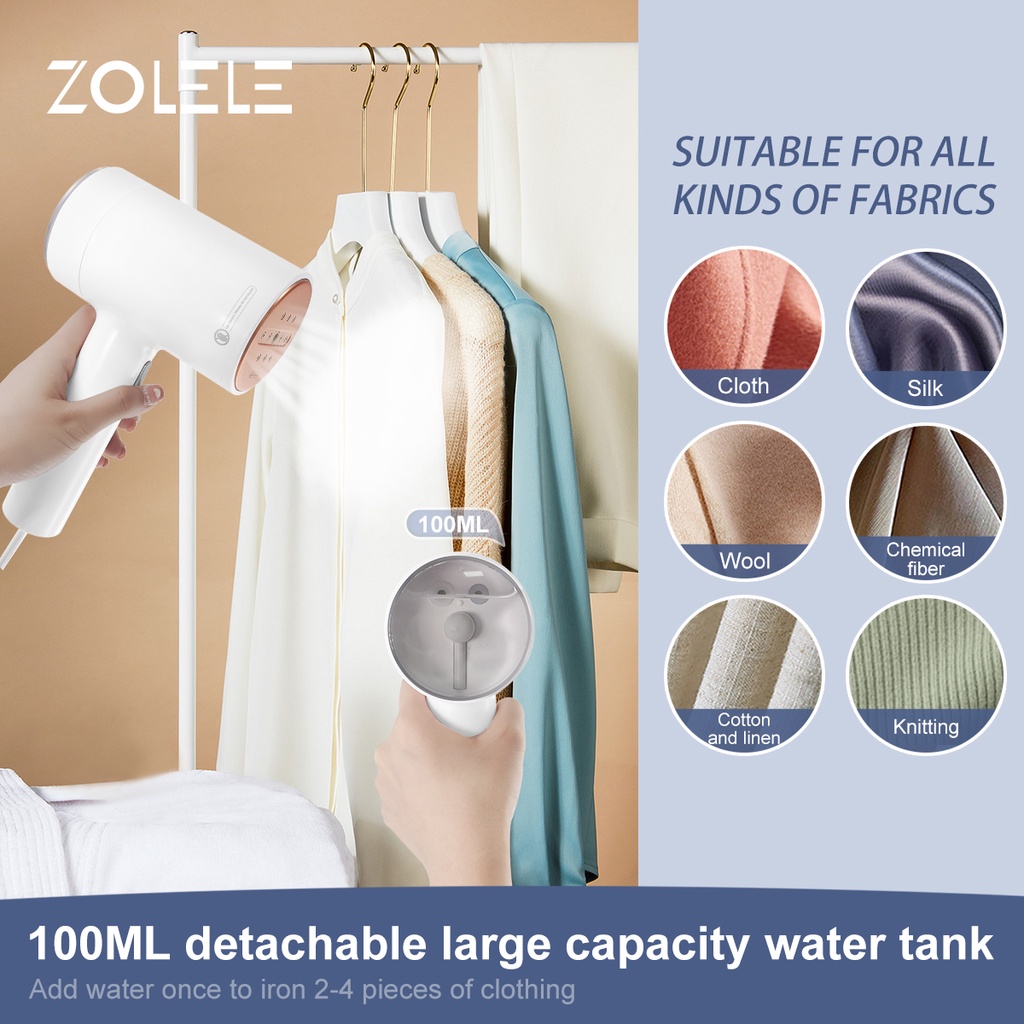 Bàn là hơi nước, Bàn ủi hơi nước cầm tay Zolele ZG101 Dung tích bình chứa nước 100ml