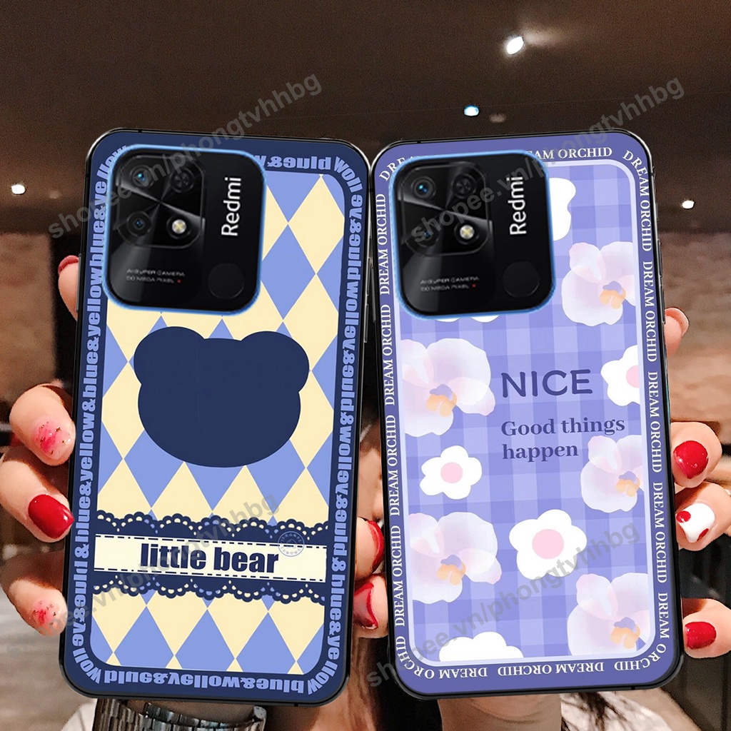 Ốp lưng Xiaomi Redmi 9C / Redmi 10c in mẫu gấu bo viền , smile mặt cười cực cute đẹp
