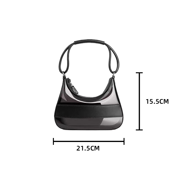 Túi kẹp nách dây xích vintage túi nhựa trong suốt 2 dây đeo vô cùng