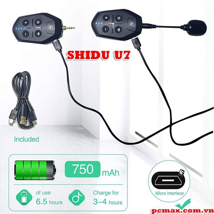 Mic cài ve áo không dây khuyếch đại giọng SHIDU U7 - Hàng chính hãng