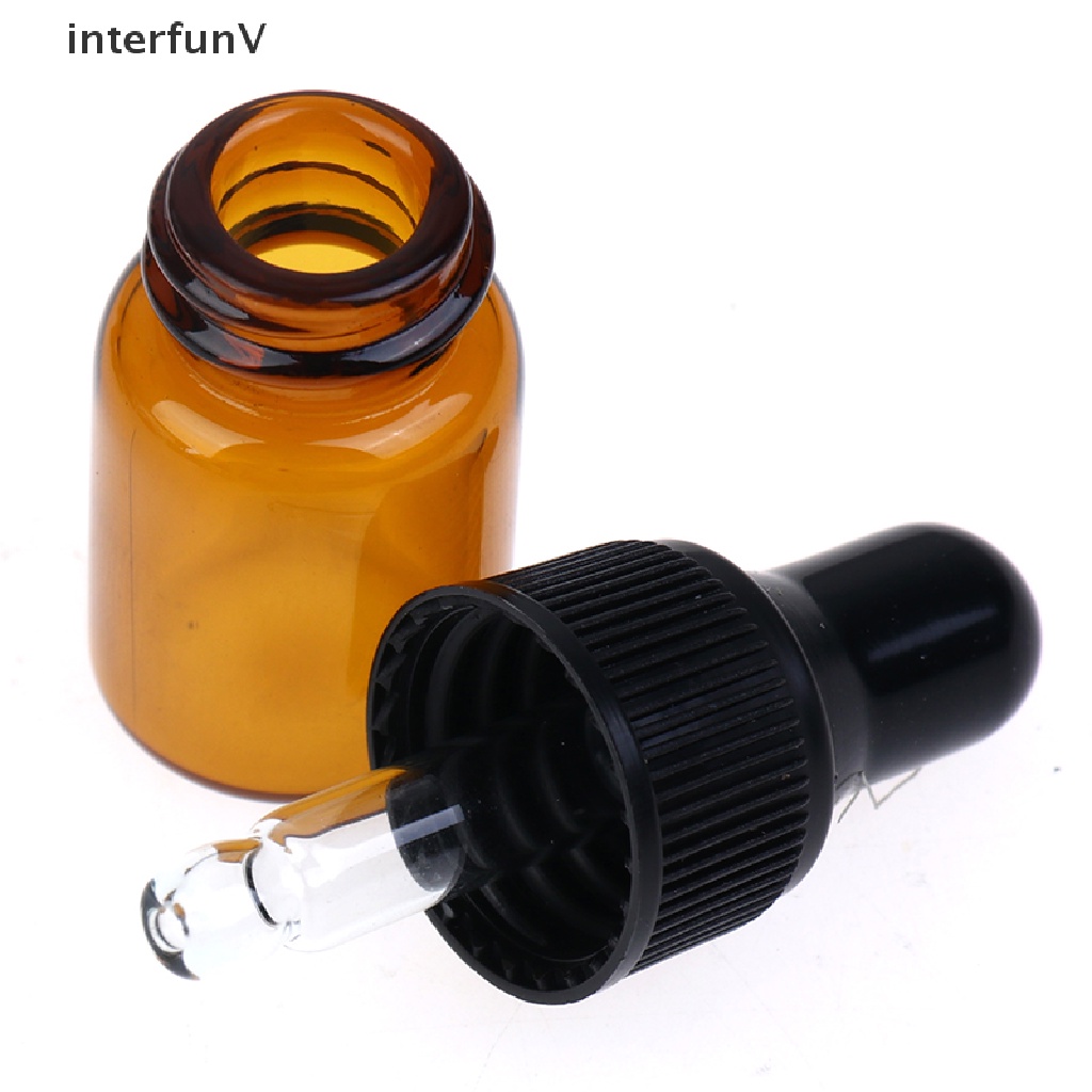 Set 10 Chai Thủy Tinh Đựng Tinh Dầu / Rau Củ 1ml 2ml 3ml 5ml Tiện Dụng