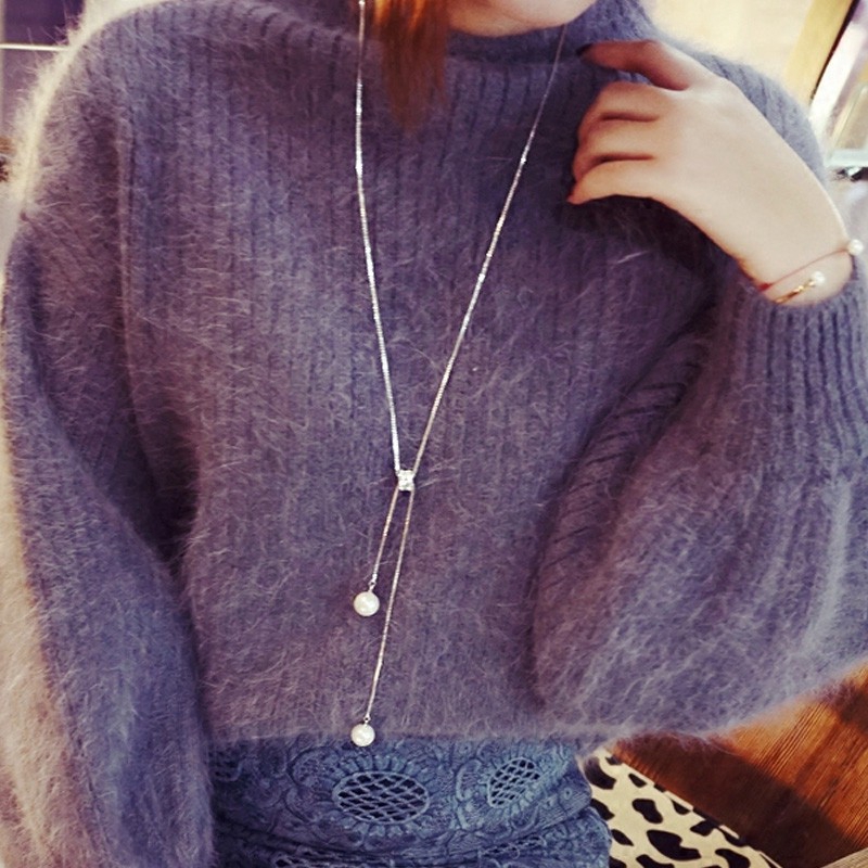 Fashion Accessories Kalung Jewelry Pendant Necklace Pearl Necklace Sweater Simple Long Necklace Women