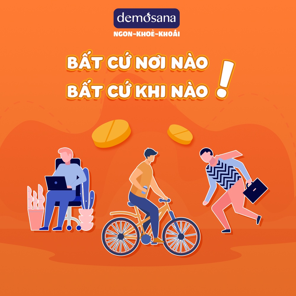 Viên uống bổ sung Vitamin C Demosana C1000 Kẽm D3  sáng da, mờ thâm, tăng cường đề kháng tuýp 20 viên