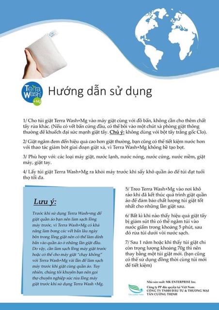 Túi giặt Terra Wash 125gr Nhập khẩu Nhật Bản