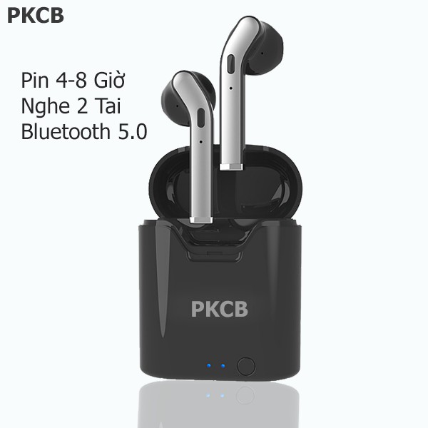 Tai nghe nhét tai TWS Bluetooth 5.0 pin 4 đến 8 Giờ PKCB79 Đen Hàng Chính Hãng