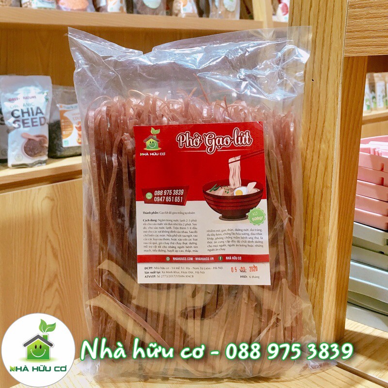 Phở gạo lứt 500gr - Date: 11/2022 - Nhà Hữu Cơ