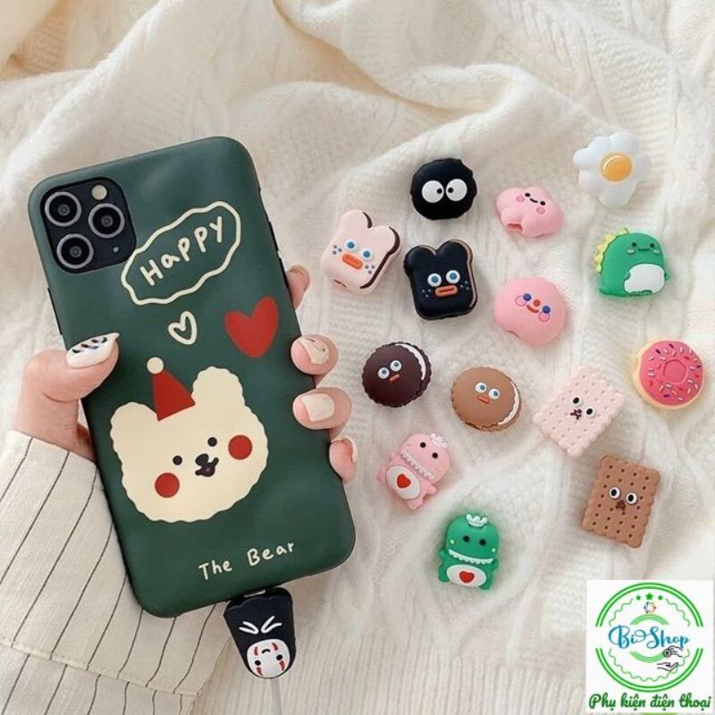 🦕Khủng long vô diện bánh quy 🐿 ĐẦU THÚ CẮN CÁP BẢO VỆ CÁP SẠC IPHONE SAMSUNG TAI NGHE CHỐNG ĐỨT GẪY DÂY CUTE