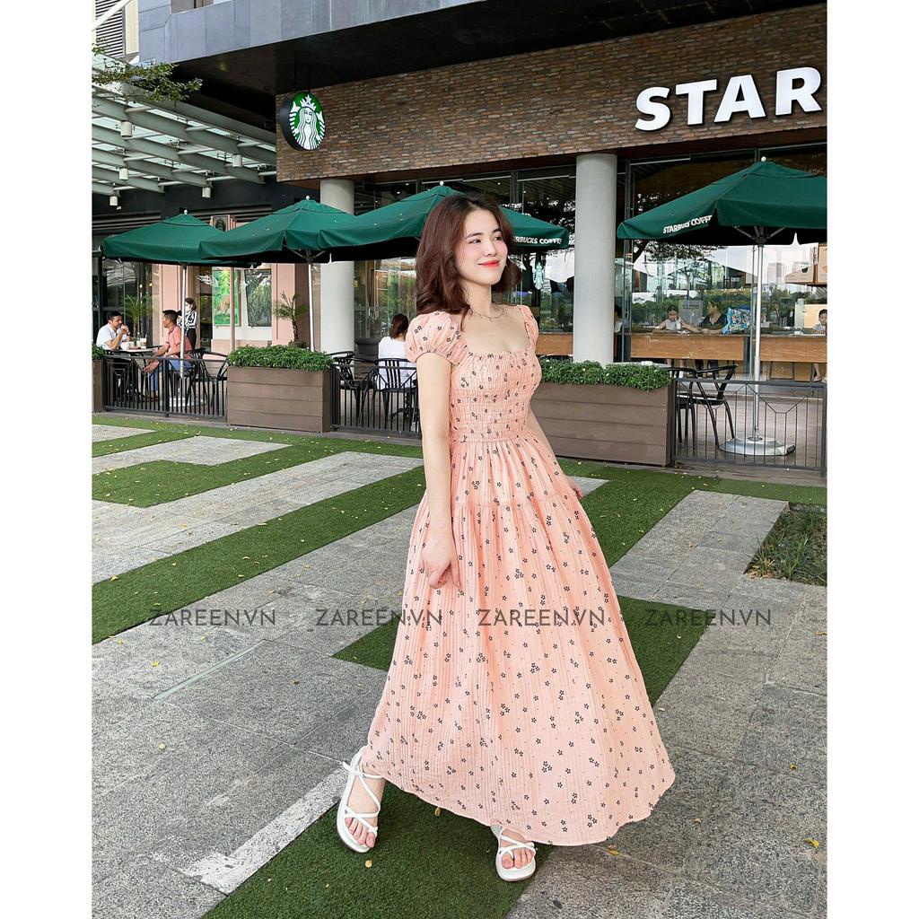 ZAREEN | ĐẦM HOA THUN CHỈ ZAREEN DAX70 - HỒNG DÂU