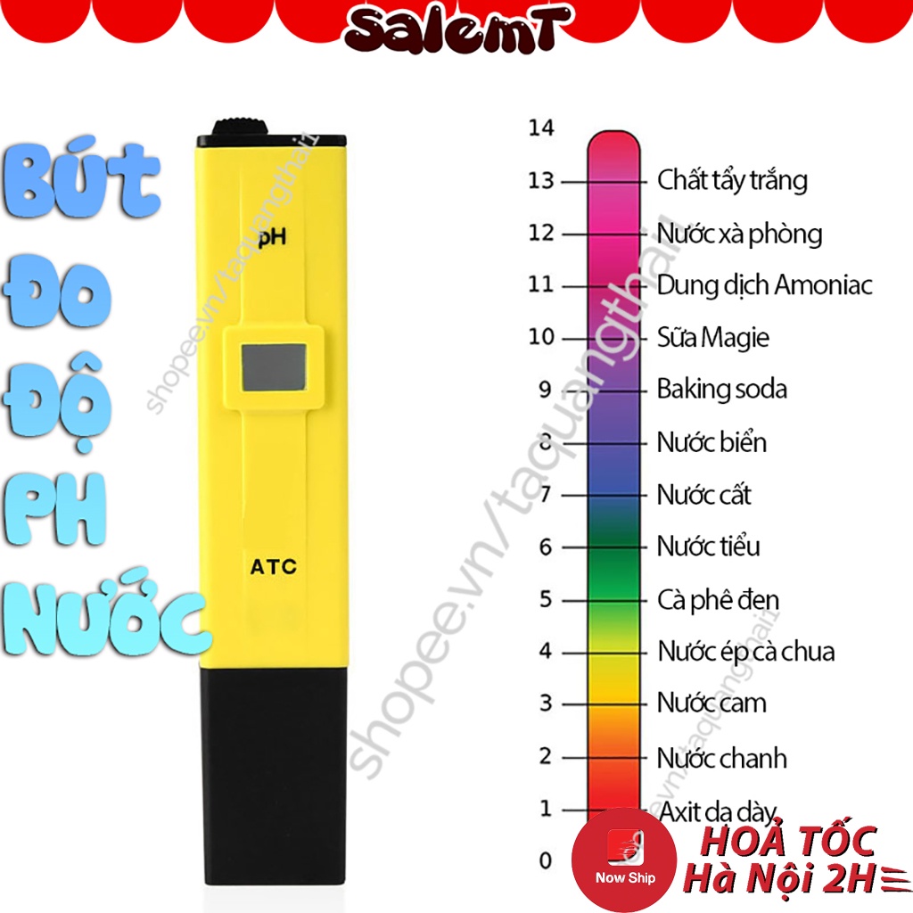 Bút Điện Tử Đo Độ PH Meter Kiểm Tra Độ Kliềm ATC Trong Nước, Hồ Cá Bể Thủy Sinh Thủy Canh Nhỏ Gọn Bỏ Túi Tiện Lợi