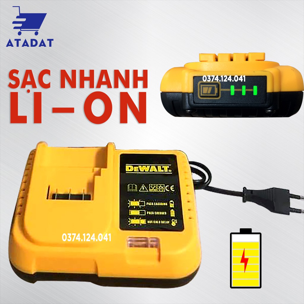 [Tặng bộ phụ kiện 22 món] Máy khoan Tường dùng pin DEWALT 24v có búa - Khoan 3 chức năng - Máy bắt vít pin 5 cell