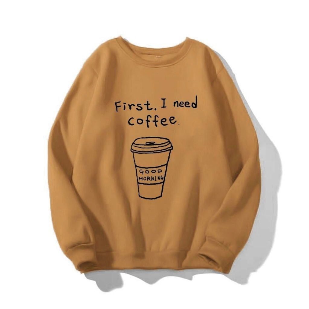 [ CÓ ẢNH THẬT ] ÁO SWEATER NỈ UNISEX I NEED COFFEE FORM RỘNG NAM NỮ NHIỀU MÀU | BigBuy360 - bigbuy360.vn