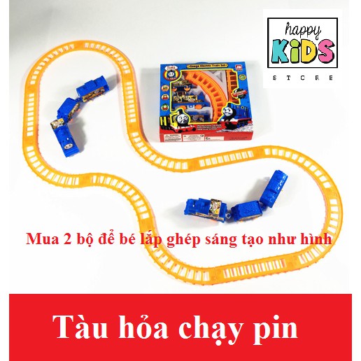 Đồ chơi đường ray xe lửa, đoàn tàu chạy pin 4 toa