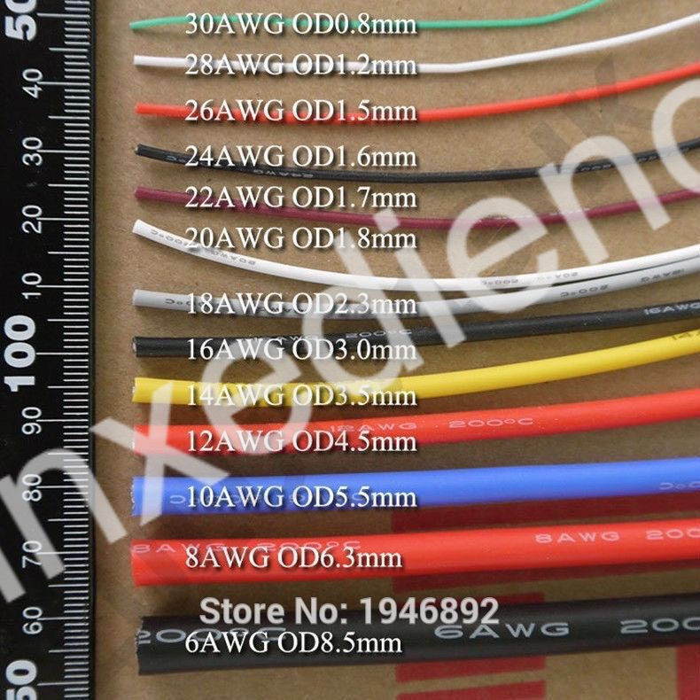 Dây điện AWG Silicone dẻo chịu nhiệt 200°C chống cháy