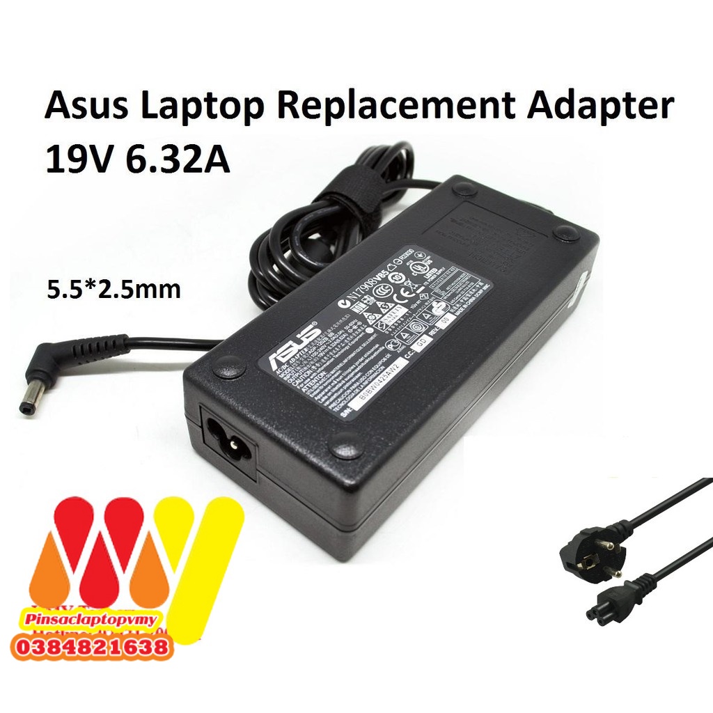 [SALE] Sạc laptop ASUS 19V 6.32A 120W ROG FX504 GL502V GL752VW GL552VW N750 -A15-120P1A PA-1121-28