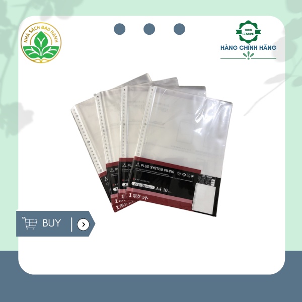 File Đựng Hô Sơ Đục Lỗ A4 Plus (10 lá/1 tập) | Nhà Sách Đạo Hạnh