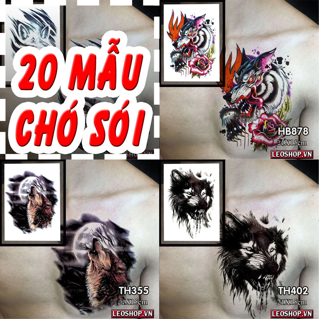 Hình Xăm Dán Chó Sói Các Loại 2